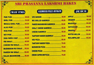 sri prassanna lakshmi bakes menu 1