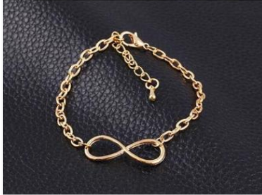 Mode populair eenvoudig gouden zilveren black metal 8 woorden armband Infinity armband sieraden
