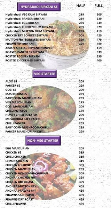 Biryani Villa menu 