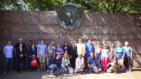 At the FDR memorial in DC during our Beer Safari Weekend with BonBeer.com