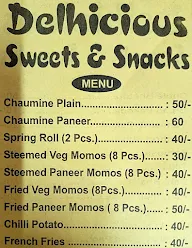 Delhicious Sweets & Snacks menu 2