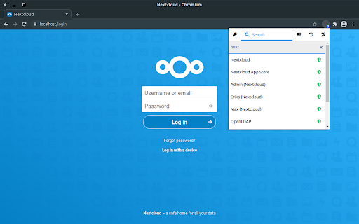 Passwords for Nextcloud Browser Extension