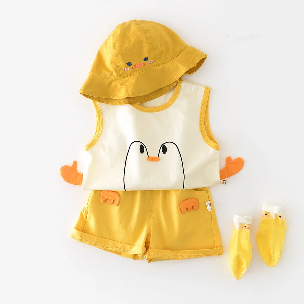 Title 6, Ensemble de gilet doie blanche et short cartoo...