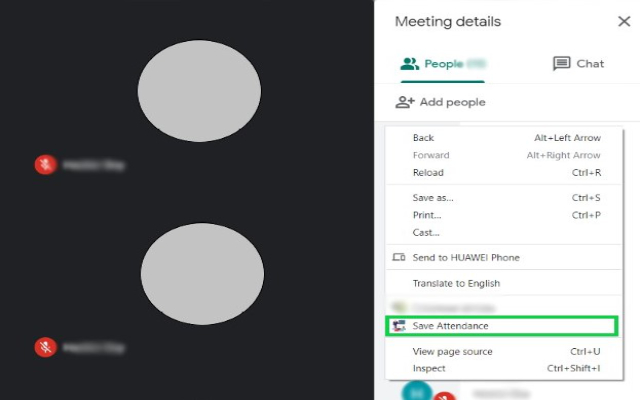 Google meet attendance tracker