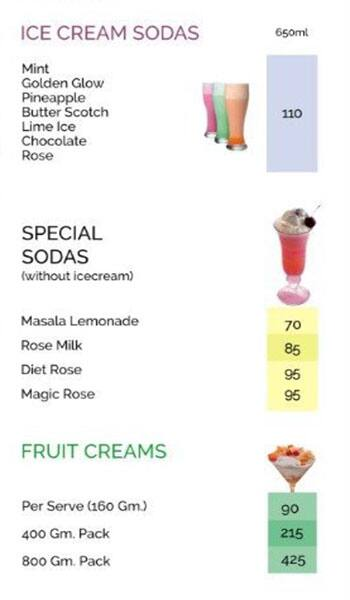 Giani's Ice Cream menu 