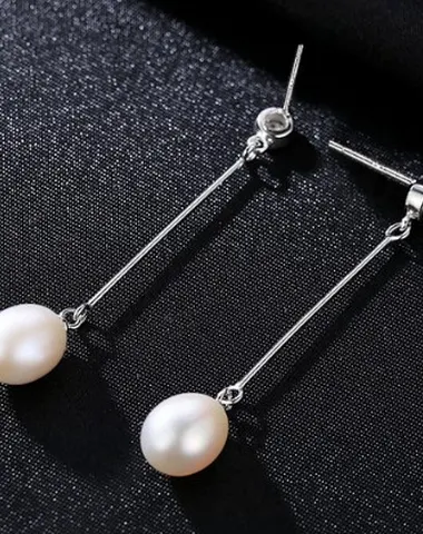 Lange parel oorbellen voor dames, t - 1