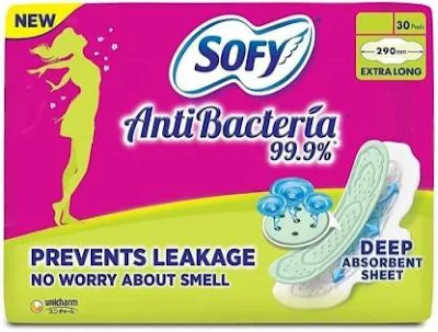 Sofy Anti Bacteria Extra Long Sanitary Pads - 30 pc