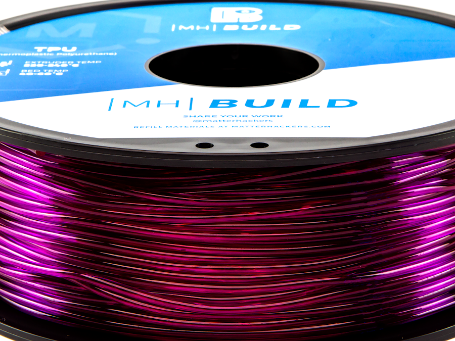 Translucent Purple MH Build Series TPU Flexible Filament - 1.75mm (1kg)