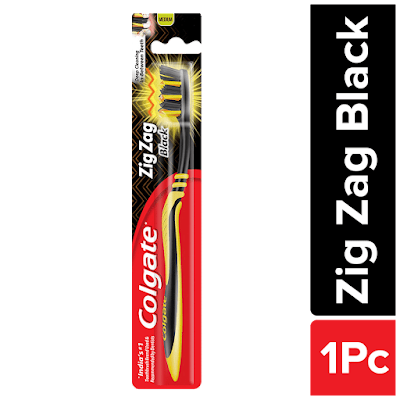 Colgate Zigzag Black Medium Bristle Toothbrush - 1 pcs