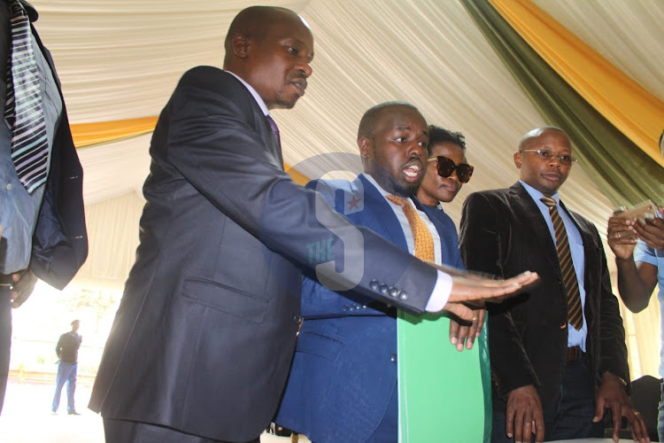 UDA lawyers Kithure Kindiki, Collins Kiprono and Adrian Kamotho file responses at Supreme Court, Nairobi on August 26, 2022.