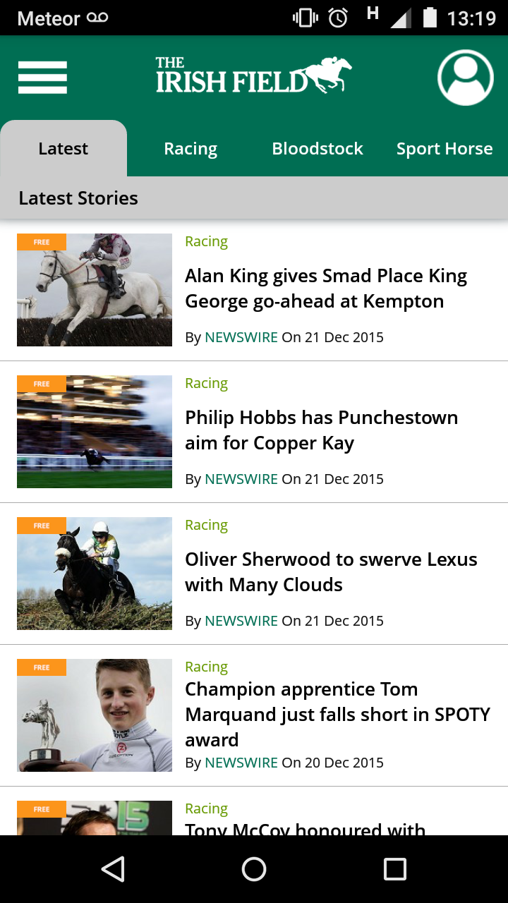 The Irish Field News Screen 1