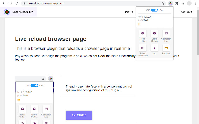 Live Reload Browser Page chrome extension