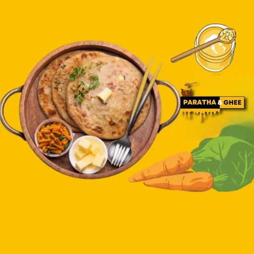 Gajar & Cabbage Paratha [Desi Ghee]