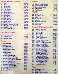 Srinidhi Sagar menu 1