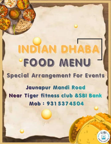 Indian Dhaba menu 