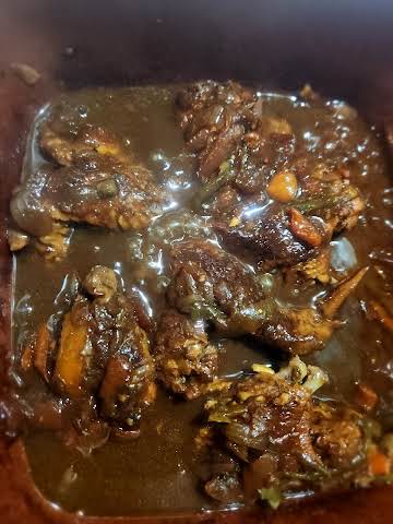 My version of Jamaican brown stew chicken