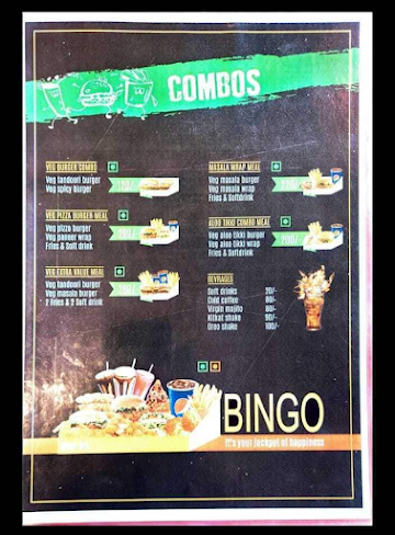 Bingo Burger menu 