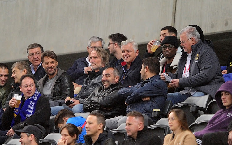 Newly appointed Cape Town City coach Jan Olde Riekerink sits alongside club owner John Comitis during the Absa Premiership 2019/20 game between Cape Town City and Polokwane City at Cape Town Stadium on 6 November 2019.