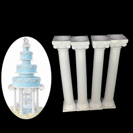 Title 1, 4 Pcs Pillars Wedding Cake Stands Cake Decorati...