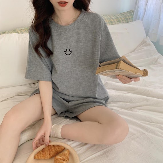 Bộ Thun Mặc Ở Nhà Chất Liệu Cotton Mát Mẻ Mùa Hè Ao17