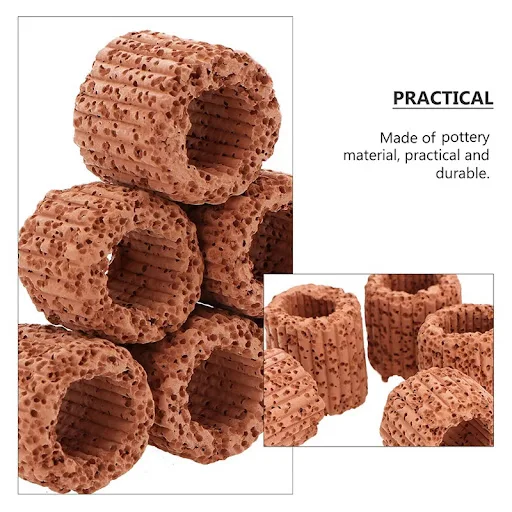 30 PCS Aquatic Water Plant Fixed Ring Aquarium Plant Pot Fixed Holder Ceramics Fish Tank Plant Weights Anti-Floating Acc