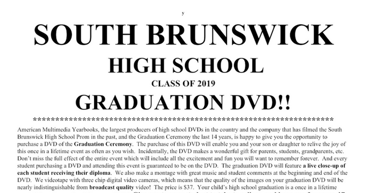 SOUTH_BRUNSWICK_GRAD DVD ORDER FORM 