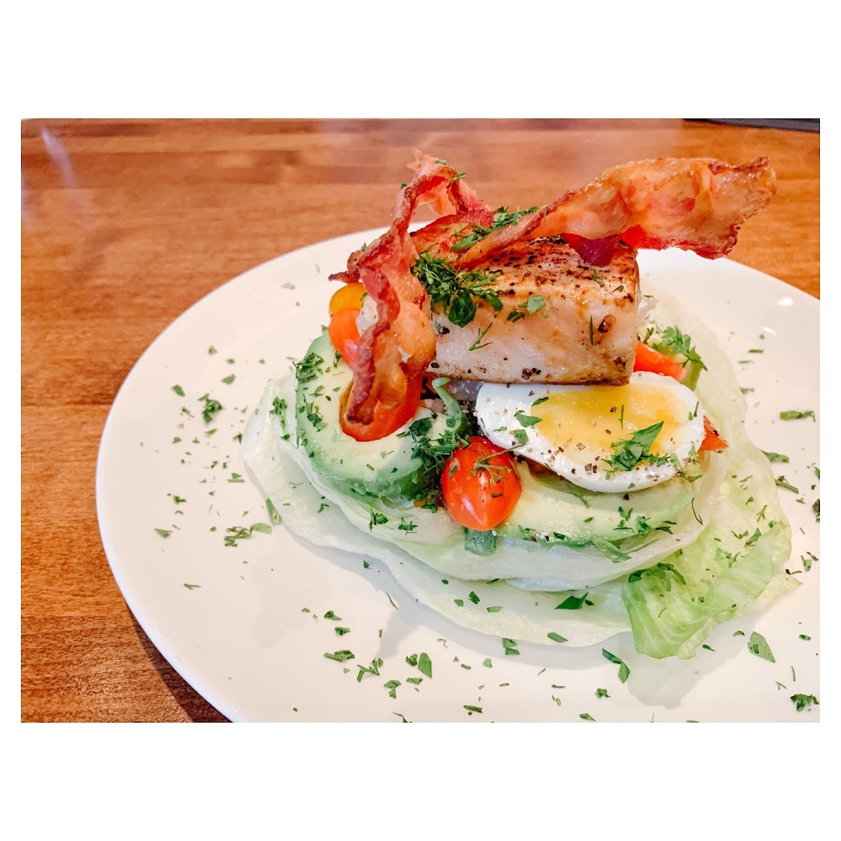 Salmon Cobb salad