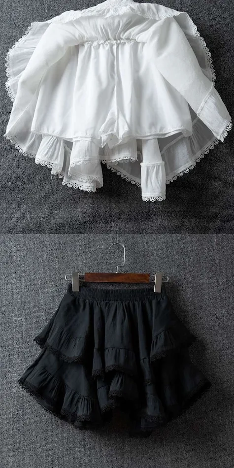 Saia de renda irregular de verão para mulheres. Leve e charmosa, perfeita para o calor. Destaque-se com este design único e elegante.