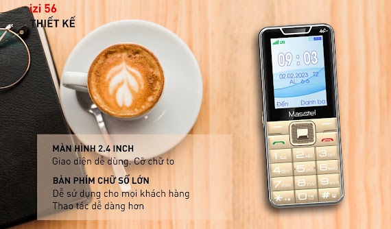 Điện Thoại Masstel Izi 56 4G (Pin Trâu - Loa Chữ To Rõ) - Hàng Chính Hãng