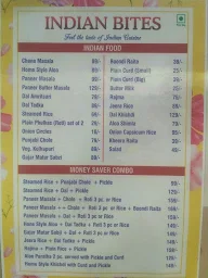 Indian Bites menu 1