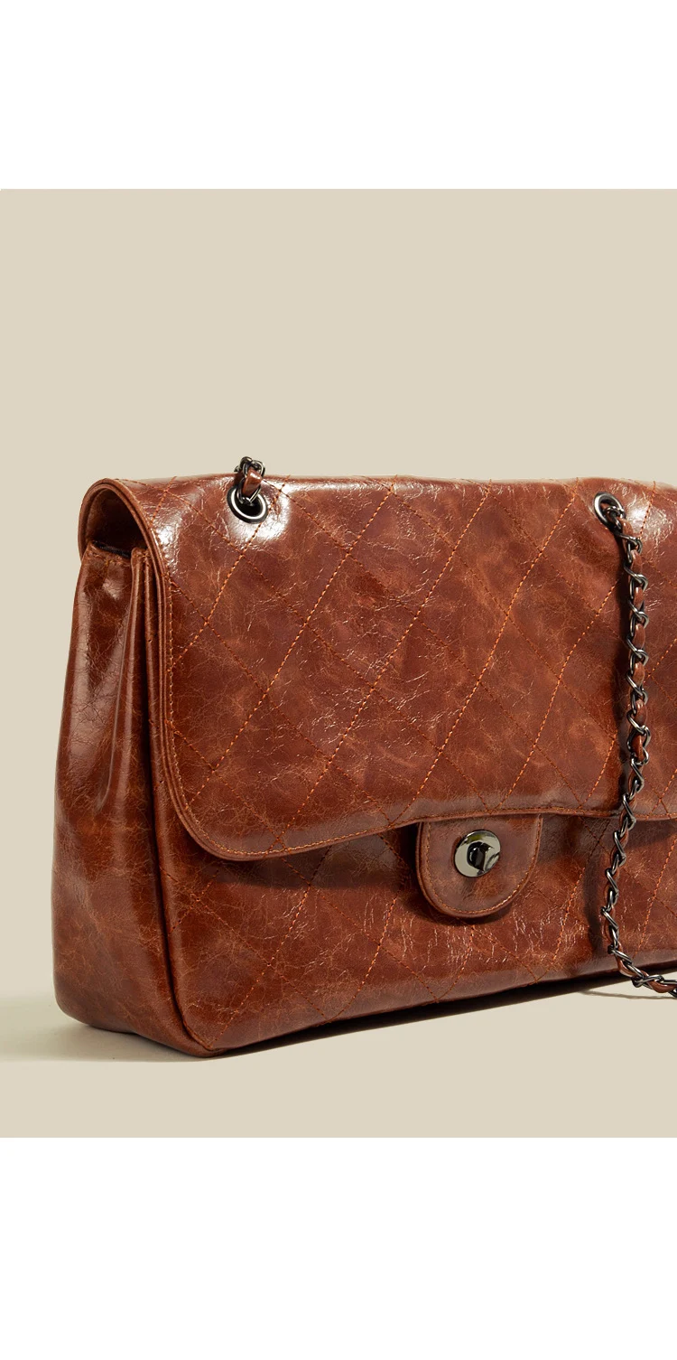 Title 8, Bolso Retro de Cadena Rombo Gran Capacidad Bols...