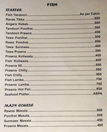 Baithak Dhaba menu 