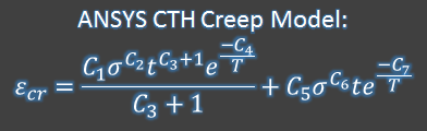 ANSYS Комбинированная модель ползучести в ANSYS с учётом упрочнения во времени, начальной и установившейся стадий и влияния температуры по уравнению Аррениуса