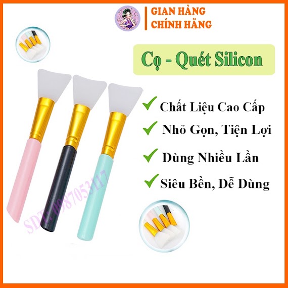 Cọ Đắp Mặt Nạ Silicon, Chổi Quét Mask Cao Cấp, Cọ Quét Mặt Nạ, Trang Điểm, Mềm Mại, Tiện Dụng