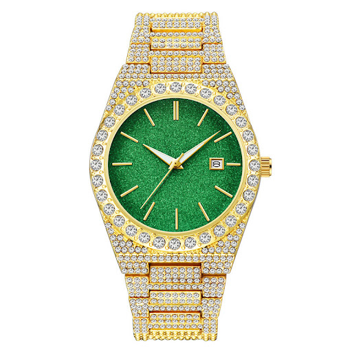 Title 4, Mens Diamond Calendar Quartz Watch Stay on Sch...