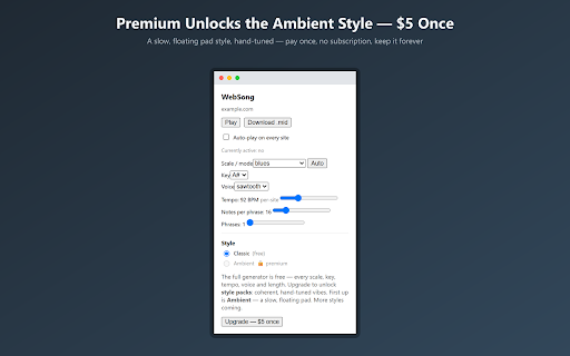 WebSong: a melody from any website screenshot 3