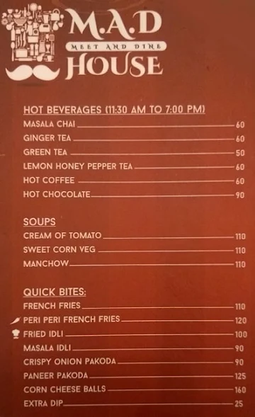 M.A.D House menu 