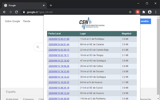 Sismos Chile