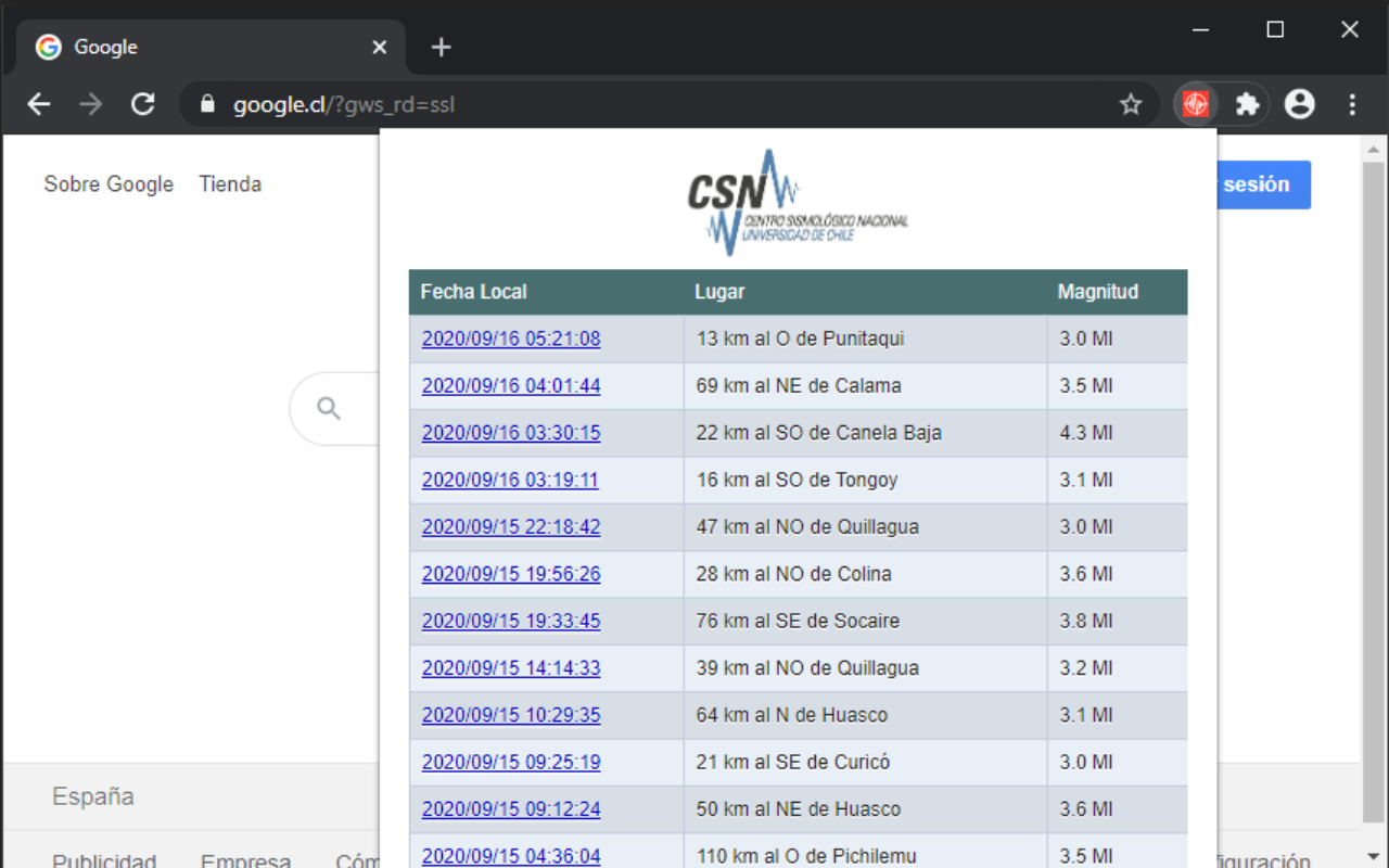 Sismos Chile Preview image 2