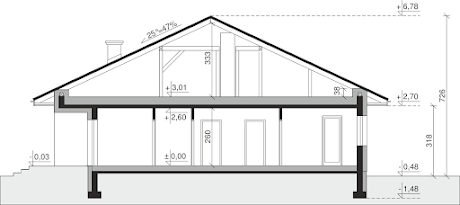 Dom przy Rubinowej 8 - Przekrój
