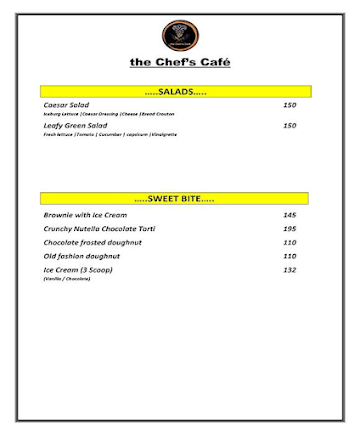 The Chef's Cafe' menu 