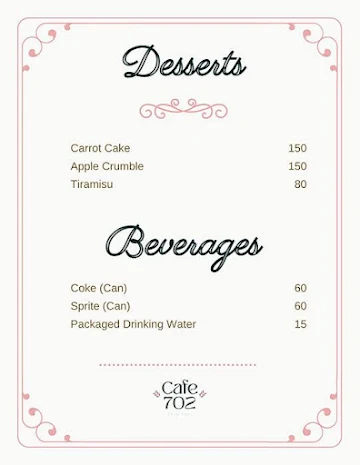 Cafe 702 menu 