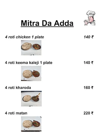 Mitra Da Adda menu 