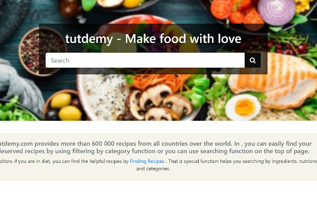 Recipes Make food with love - Tutdemy chrome extension