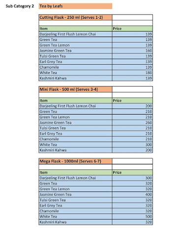 Chai Garam Cafe menu 