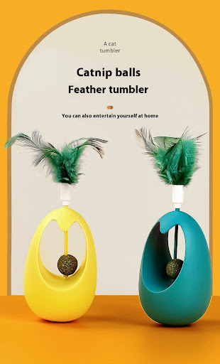 Title 2, Catnip Ball Tumbler Cat Teaser Molar Toy for Ca...