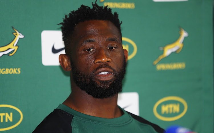 Springbok captain Siya Kolisi during the captain's media conference at Hilton London Syon Park on Thursday. Picture: STEVE HAAG/GALLO IMAGES