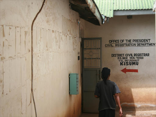 Department of Registration of births in Kisumu.