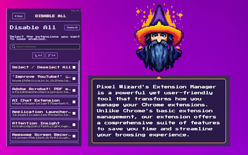 Pixel Wizard's Extension Manager Preview 1