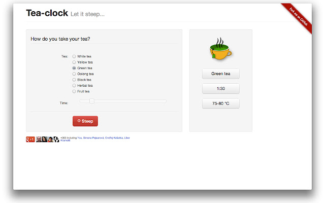 Tea clock chrome extension